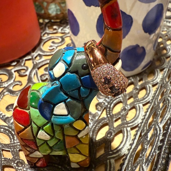 Bomb Party Gold Plating, Black Onyx, CZ Ring, Size 8, NWOT, “BORG” - Picture 6 of 9